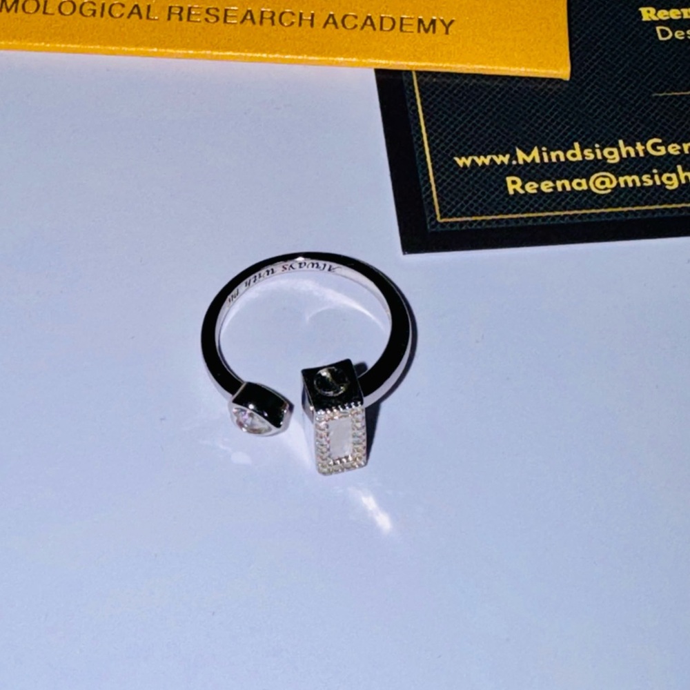 Swarovski Memorial Urn Ring 14K White Gold Vermeil Ashes Keepsake Ring size 7 - Picture 4 of 4